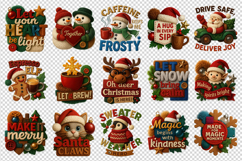 Patchwork Christmas clipart printable sublimation bundle png Product Image 2