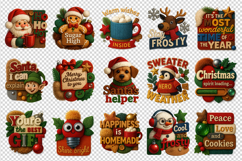 Patchwork Christmas clipart printable sublimation bundle png Product Image 3