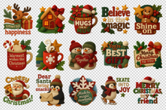 Patchwork Christmas clipart printable sublimation bundle png Product Image 3