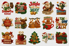 Patchwork Christmas clipart printable sublimation bundle png Product Image 4