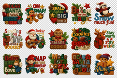 Patchwork Christmas clipart printable sublimation bundle png Product Image 4