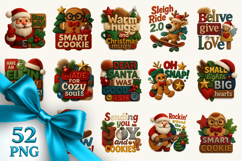 Patchwork Christmas clipart printable sublimation bundle png Product Image 1