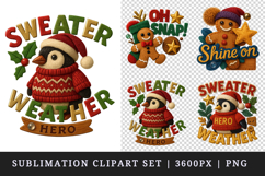 Patchwork Christmas clipart printable sublimation design png Product Image 1