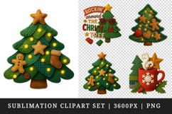 Patchwork Christmas clipart printable sublimation design png Product Image 1