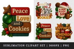 Patchwork Christmas clipart printable sublimation design png Product Image 1