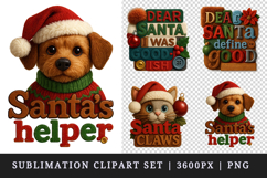 Patchwork Christmas clipart printable sublimation design png Product Image 1