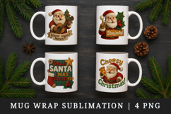 Patchwork Christmas mug wrap printable sublimation design Product Image 1