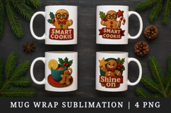 Patchwork Christmas mug wrap printable sublimation design Product Image 1