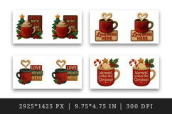 Patchwork Christmas mug wrap printable sublimation design Product Image 2