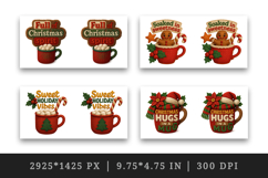 Patchwork Christmas mug wrap printable sublimation design Product Image 2