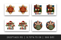 Patchwork Christmas mug wrap printable sublimation design Product Image 2