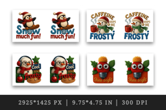 Patchwork Christmas mug wrap printable sublimation design Product Image 2