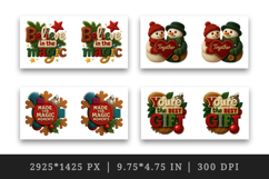 Patchwork Christmas mug wrap printable sublimation design Product Image 2