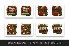 Patchwork Christmas mug wrap printable sublimation design Product Image 2