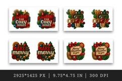Patchwork Christmas mug wrap printable sublimation design Product Image 2