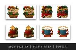 Patchwork Christmas mug wrap printable sublimation design Product Image 2