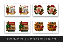 Patchwork Christmas mug wrap printable sublimation design Product Image 2