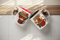 Patchwork Christmas mug wrap printable sublimation design Product Image 3