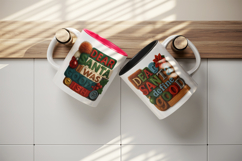 Patchwork Christmas mug wrap printable sublimation design Product Image 3