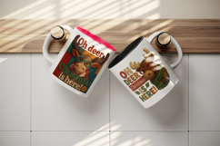 Patchwork Christmas mug wrap printable sublimation design Product Image 3