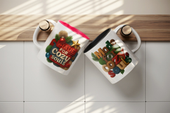 Patchwork Christmas mug wrap printable sublimation design Product Image 3