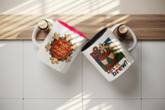 Patchwork Christmas mug wrap printable sublimation design Product Image 3