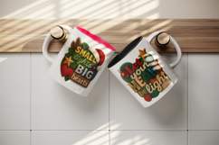 Patchwork Christmas mug wrap printable sublimation design Product Image 3