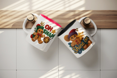 Patchwork Christmas mug wrap printable sublimation design Product Image 3