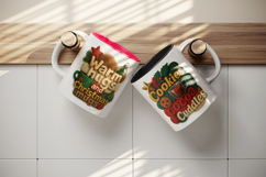 Patchwork Christmas mug wrap printable sublimation design Product Image 3