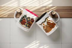 Patchwork Christmas mug wrap printable sublimation design Product Image 3