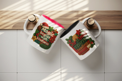 Patchwork Christmas mug wrap printable sublimation design Product Image 3