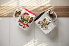 Patchwork Christmas mug wrap printable sublimation design Product Image 3