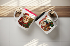 Patchwork Christmas mug wrap printable sublimation design Product Image 3