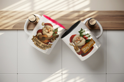 Patchwork Christmas mug wrap printable sublimation design Product Image 3