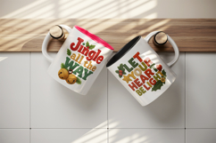 Patchwork Christmas mug wrap printable sublimation design Product Image 3