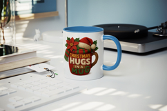 Patchwork Christmas mug wrap printable sublimation design Product Image 5