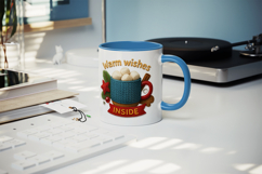 Patchwork Christmas mug wrap printable sublimation design Product Image 5