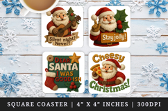 Patchwork Christmas square coaster sublimation design Product Image 1