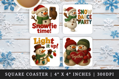Patchwork Christmas square coaster sublimation design Product Image 1