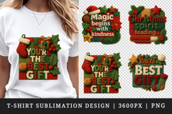 Patchwork Christmas t-shirt printable sublimation design png Product Image 1