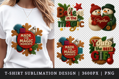 Patchwork Christmas t-shirt printable sublimation design png Product Image 1