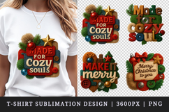 Patchwork Christmas clipart printable sublimation design png Product Image 2