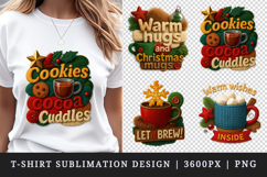 Patchwork Christmas clipart printable sublimation design png Product Image 2