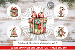 Patchwork Christmas Wind Spinner Product Image 1