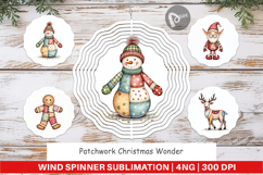 Patchwork Christmas Wonder Wind Spinner Product Image 1