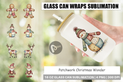 Patchwork Christmas Wonder Glass Can Product Image 1