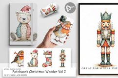 Patchwork Christmas Wonder Digital Paper Product Image 1