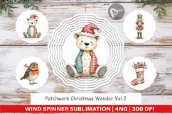 Patchwork Christmas Wonder Wind Spinner Product Image 1