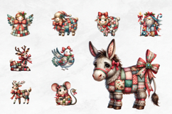 Patchwork Christmas Clipart PNG Bundle 46 Digital Files Product Image 5