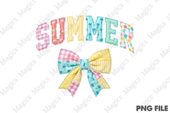 Patchwork Coquette Summer Bow PNG Product Image 1